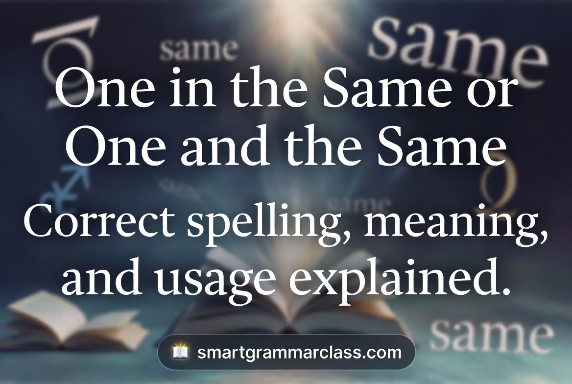 One in the Same or One and the Same