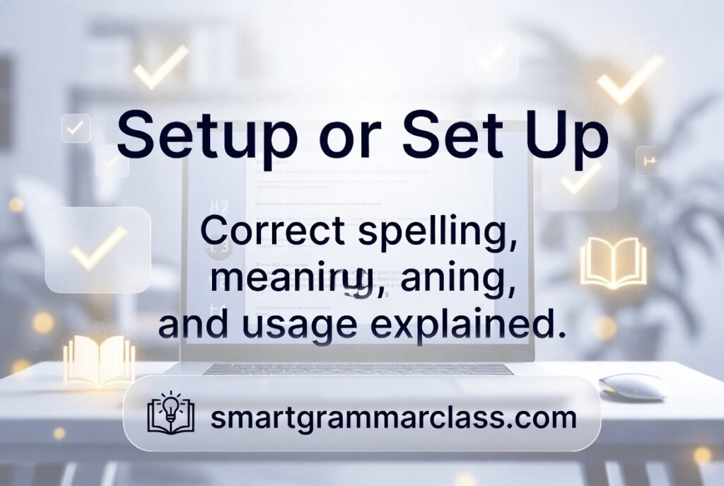 Setup or Set Up: Correct Spelling, Meaning and Usage in 2026