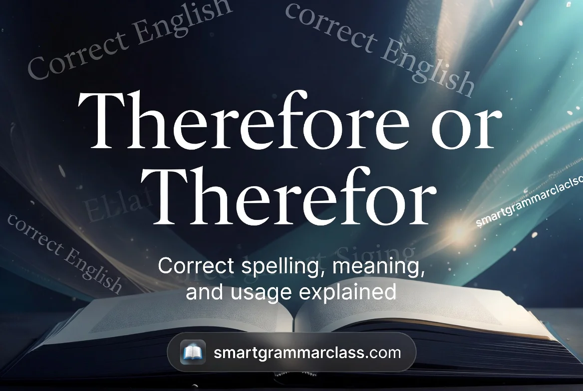 Therefore or Therefor